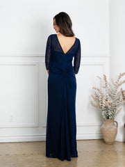 Eva Fashion 3501 Long Formal Mother of the Bride Slit Dress