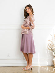 Eva Fashion 3524 Short Mother of the Bride Lace Jacket Dress