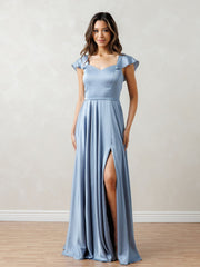 Eva Fashion 3532 A Line Long Formal Flutter Sleeve Prom Dress