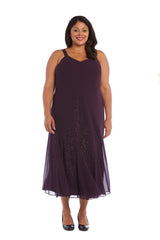 Beaded Plus Size Dress Formal Midi Jacket R&M Richards 358260