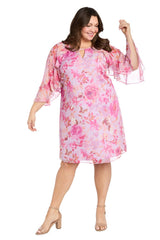 Short Floral Ruffle Dress Plus Size R&M Richards 4071W