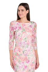 Floral Lace Dress Short Cocktail R&M Richards 4075