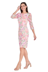 Floral Lace Dress Short Cocktail R&M Richards 4075