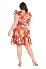 Plus Size Short Floral Dress Cocktail R&M Richards 4105W