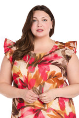 Plus Size Short Floral Dress Cocktail R&M Richards 4105W