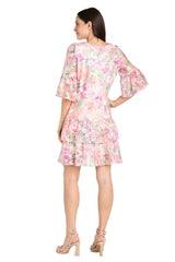Short Floral Lace Ruffle Dress Cocktail R&M Richards 4107