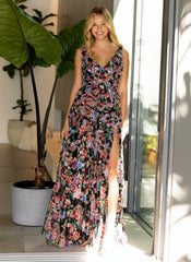 Primavera Couture 4167 Floral Formal Ruffles Prom Long Dress