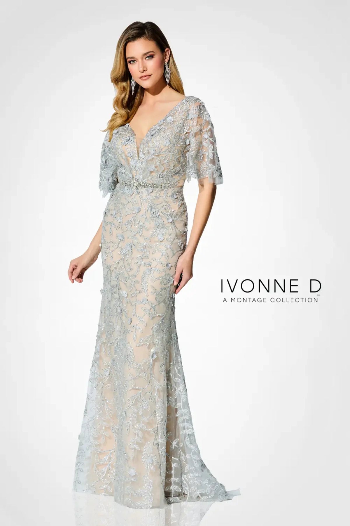 Ivonne D ID905SLV Mermaid Long Formal Mother of the Bride Dress