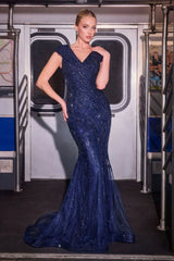 Eleanor Gown - Beaded V-Neck Evening Dress