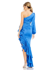High Low One Shoulder Prom Dress One Shoulder Detail Mac Duggal 49531
