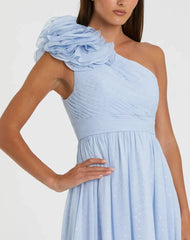 Long One Shoulder Formal Prom Gown One Shoulder Detail Mac Duggal 49536