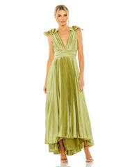High Low Formal Pleated A Line Evening Dress High Low Pleated A Line Evening Mac Duggal 49734