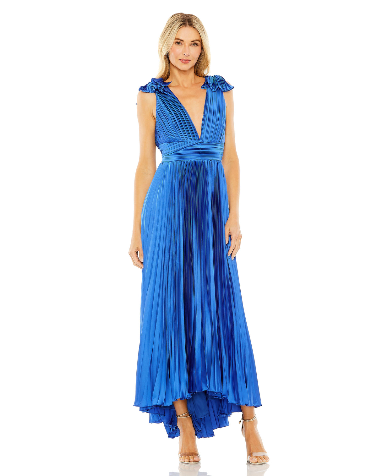 High Low Formal Pleated A Line Evening Dress High Low Pleated A Line Evening Mac Duggal 49734