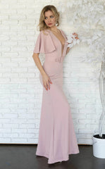 Jessica Angel 546 Long Fitted Formal Cape Evening Dress