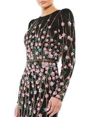 Fitted Long Sleeve Floral Formal Evening Dress Floral Fitted Long Sleeve Evening Mac Duggal 5492
