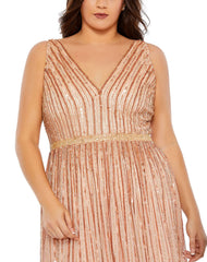 Sequined Long Formal Plus Size Dress Sequined Plus Size Evening Mac Duggal 5755