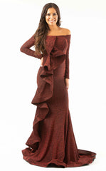 Jessica Angel 598 Formal Long Fitted Ruffle Prom Dress
