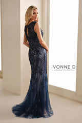 Ivonne D 116D31 Long Formal Beaded Evening Gown