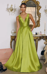 ANDERSYN GOWN - MIKADO SATIN A-LINE DRESS WITH POCKETS