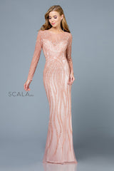 Scala 60189 Long Formal Sequin Evening Dress