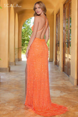Scala 61328 Long Prom Fringe Gown