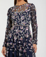 Long Floral Dress Mother of the Bride Formal Mac Duggal 6183