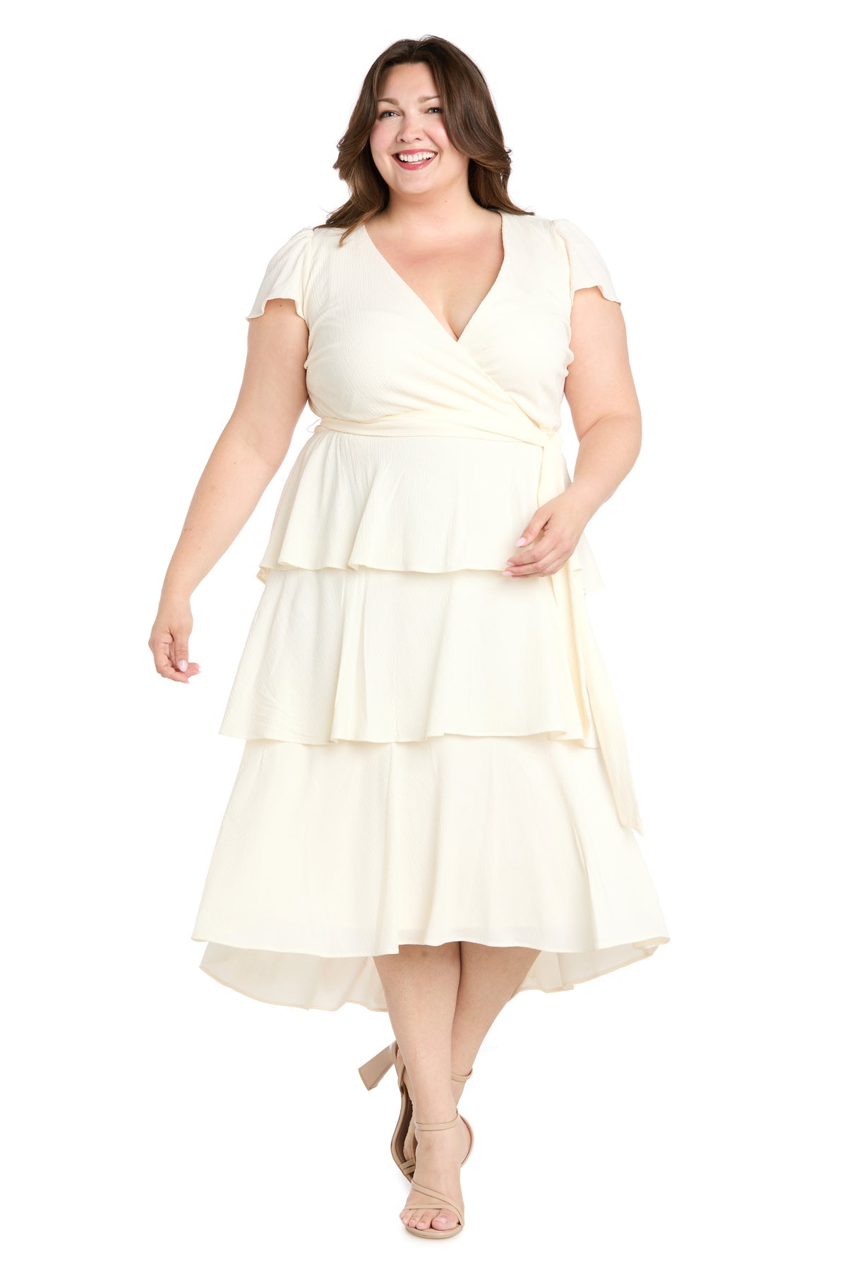 Plus Size Tiered Dress High Low Cocktail R&M Richards 6677W