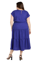 Plus Size Midi Length Dress A Line R&M Richards 6680W