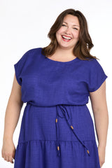 Plus Size Midi Length Dress A Line R&M Richards 6680W