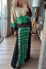 NAHUEL black/emerald tie, long dress