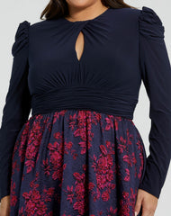 Pleated Long Plus Size Dress Formal Mac Duggal 68556