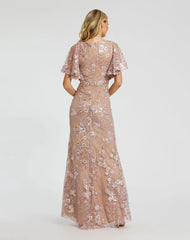 Long Floral Sequin Dress Formal Mother of the Bride Mac Duggal 68743