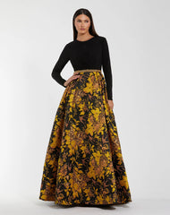 Long Floral Dress Pleated Formal Mother of the Bride Mac Duggal 69000