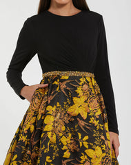 Long Floral Dress Pleated Formal Mother of the Bride Mac Duggal 69000
