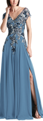 Alexander by Daymor 758 A Line Long Floral Formal Evening Dress