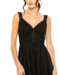 Ruffle Cocktail Tea Length Dress Ruffle Tea Length Mac Duggal 8056