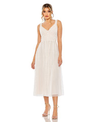 Ruffle Cocktail Tea Length Dress Ruffle Tea Length Mac Duggal 8056