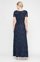 Alex Evenings 81122670 A Line Long Formal Lace Sequin Mother of the Bride Dress