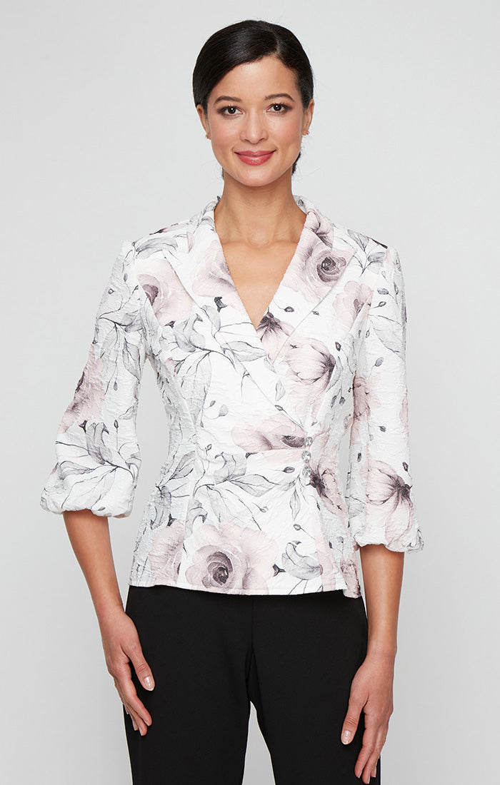 Alex Evenings 8381192 Formal Printed Top Blouse