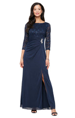 SL Fashions 9213138 Long Formal Mother of the Bride Petite Dress