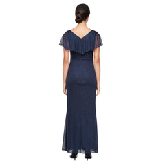 SL Fashions 9133254 Long Formal Mother of the Bride Capelet Dress