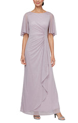 SL Fashions 9233257 Glitter Long Mother of the Bride Petite Dress