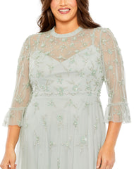 Plus Size Formal Tea Length Dress Tea Length Plus Size Mac Duggal 9263
