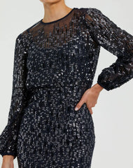 Beaded Sequin Dress Formal Long Mother of the Bride Mac Duggal 94127