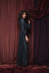 Beaded Sequin Dress Formal Long Mother of the Bride Mac Duggal 94127