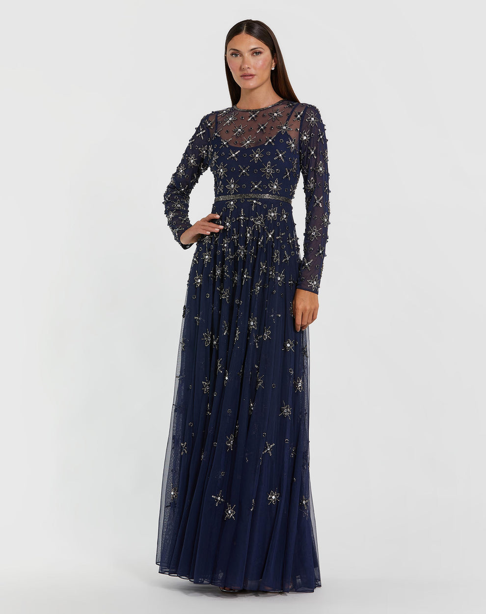 Formal Long Beaded Dress Mother of the Bride Mac Duggal 94216