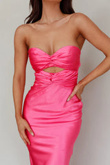 Harley Satin Maxi Dress - Hot Pink