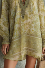 Bohemian Print Flowy Mini Dress