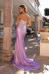 Nox Anabel C1346 Formal Fitted Slit Long Prom Dress