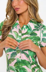 Clubhouse Dress ~ Pink Palms